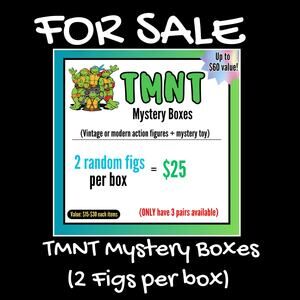 TMNT Figs Blind Box + McD's Mystery Toy (2x Vintage or Modern TMNT figs per box)